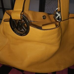 Michael Kors Yellow Leather Tote Bag